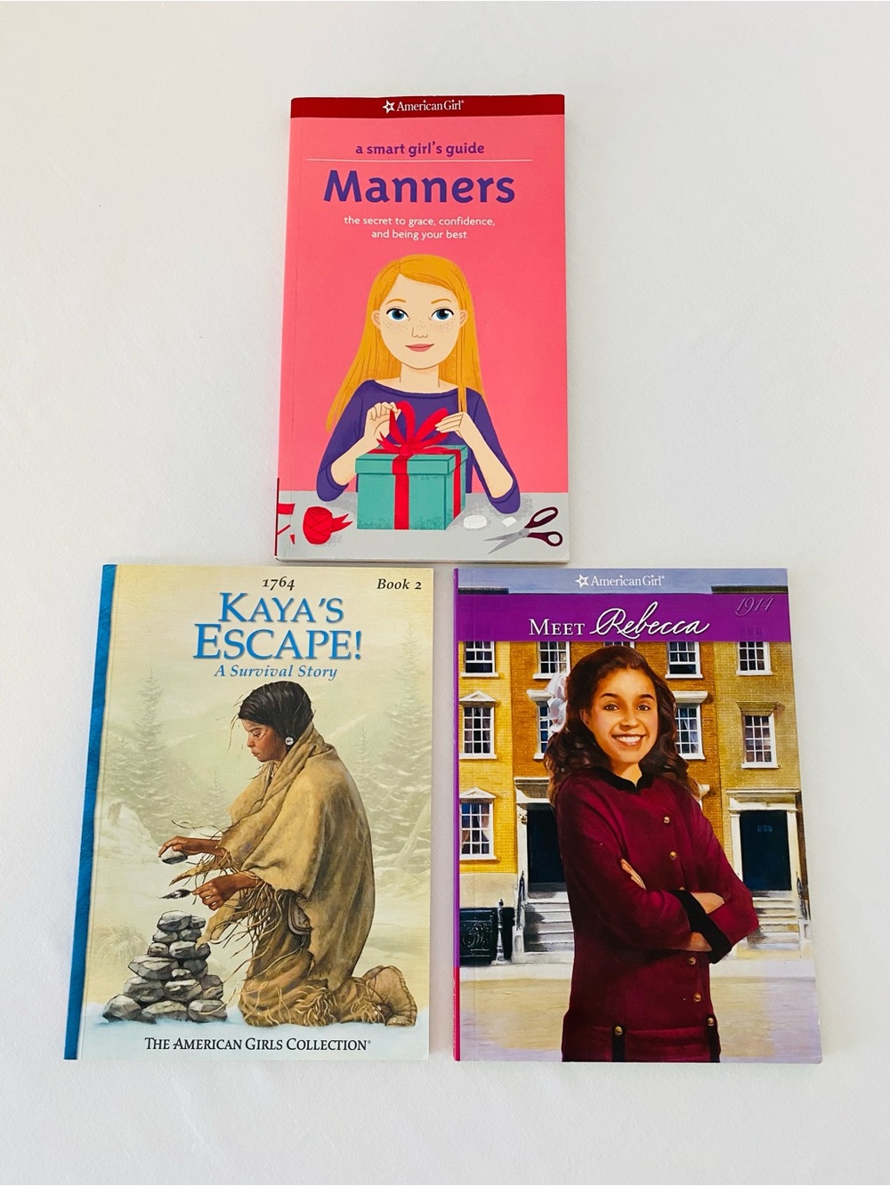 American Girl Book Lot - 'Manners' + Kaya's Escape + Meet Rebecca